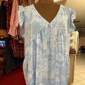 Blue Floral Women's Dress